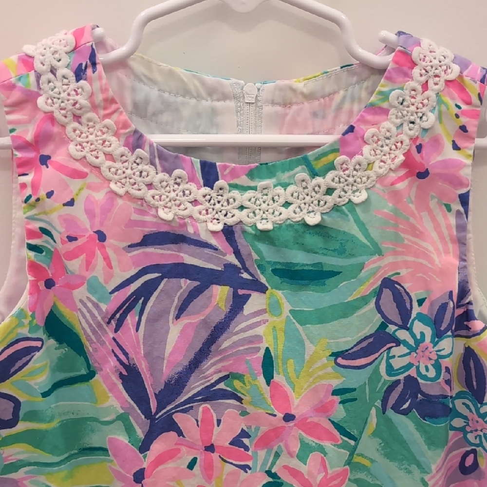 Lilly Pulitzer Pink and Green Floral Kids Dress - Picture 4 of 9